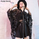 OPY-464ZD Deer pattern brooch decoration Hood cape style lace coat?-??Punk Rave Clothing