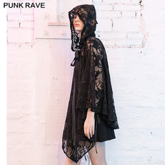 OPY-464ZD Deer pattern brooch decoration Hood cape style lace coat?-??Punk Rave Clothing