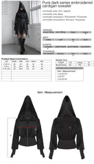OPY-488XDF Gothic Hooded Sweater with Dramatic Sleeves and Ribbed Waistband