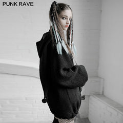 OPY-489XCF Velvet clown hat backpack doll Medium-length coat?-??Punk Rave Clothing