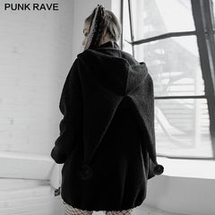 OPY-489XCF Velvet clown hat backpack doll Medium-length coat?-??Punk Rave Clothing