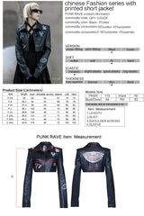 OPY-575XDF Edgy Graphic Embroidered Cropped Punk Jacket Retro Style