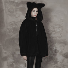 OPY-645XCF Gothic Fleece Punk Coat with Ears Hooded Jacket