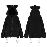 OPY-645XCF Gothic Fleece Punk Coat with Ears Hooded Jacket