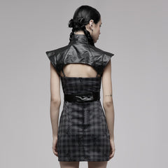 OPY-654MJF Edgy Leather Buckle Detail Punk Vests for Women