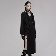 OPY-655XCF Luxurious Gothic Coat Long Dark Hooded Cloak Dress