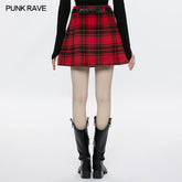 Punk Rave OPQ-1318DQF Comfortable And Warm Plaid Splicing Cool Skirt?-??Punk Rave Clothing