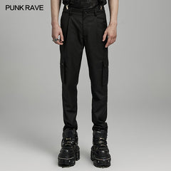 Punk Rave WK-635XCM Minimalist Cargo Darkness Punk Trousers?-??Punk Rave Clothing