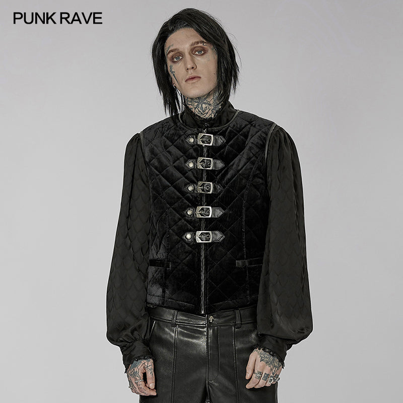 Punk Rave WY-1440MJM Inter-Cotton Warm Goth Vest?-??Punk Rave Clothing