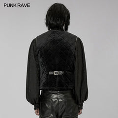 Punk Rave WY-1440MJM Inter-Cotton Warm Goth Vest?-??Punk Rave Clothing