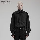 Punk Rave WY-1540CCM Standing Collar Mens Jacquard Goth Shirt?-??Punk Rave Clothing