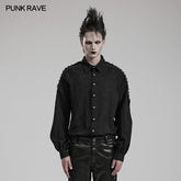 Punk Rave WY-1551CCM Eyelet Drawstring Exquisite Goth Shirt?-??Punk Rave Clothing