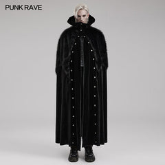 Punk Rave WY-1559DPM Ornate Fleece Velvet And Plush Goth Cloak?-??Punk Rave Clothing
