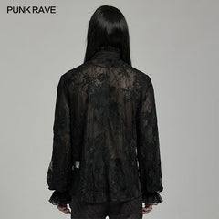 Punk Rave WY-1592CCM Gorgeous Mens Goth Floral Shirt?-??Punk Rave Clothing