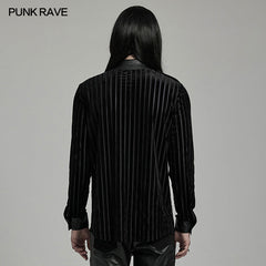 Punk Rave WY-1593CCM Gothic black Military Mens Shirt?-??Punk Rave Clothing