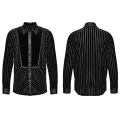 Punk Rave WY-1593CCM Gothic black Military Mens Shirt?-??Punk Rave Clothing