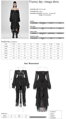 WQ-439LQF Gothic Dress Off-Shoulder Corset Lace Hem Midi Fashion