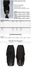 WQ-554BQF Gothic Skirt Layered Black Asymmetrical Lace Ruffle Design