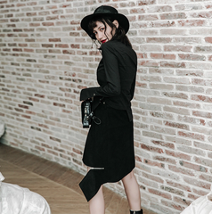 OPY-244CCF PUNK RAVE daily life black fashion designer lady casual blouse?-??Punk Rave Clothing