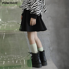 RQ-003BQ Punk waist-sealing pleated skirt?-??Punk Rave Clothing