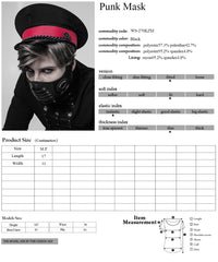 WS-270KZM Steampunk Gothic Face Mask with Leather Rivet Detailing Punk Accessories