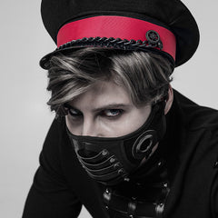 WS-270KZM Steampunk Gothic Face Mask with Leather Rivet Detailing Punk Accessories