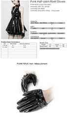 WS-387SSF Edgy Black Rivet Half-Palm Gloves Punk Accessories?-??Punk Rave Clothing