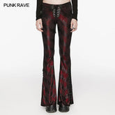 Sparkling Tree Texture WK-619XCF Daily Oversized Low Waist Tight Flared Pants?-??Punk Rave Clothing