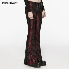 Sparkling Tree Texture WK-619XCF Daily Oversized Low Waist Tight Flared Pants?-??Punk Rave Clothing