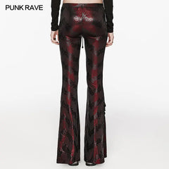 Sparkling Tree Texture WK-619XCF Daily Oversized Low Waist Tight Flared Pants?-??Punk Rave Clothing