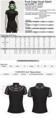 WT-1066TDF Edgy Mesh Strap Punk T-Shirts Gothic Fashion