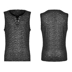 WT-563BXM Rivet Lace Gothic Black Sleeveless Vest Punk Fashion?-??Punk Rave Clothing