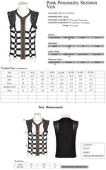 WT-565MJM Edgy Strapped Leather Punk Vests with Buckles and Zipper Closure