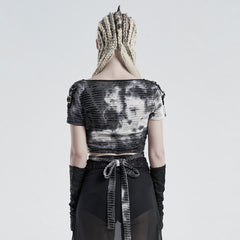 WT-647 Punk bandage short sleeve T-shirt?-??Punk Rave Clothing