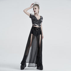 WT-647 Punk bandage short sleeve T-shirt?-??Punk Rave Clothing