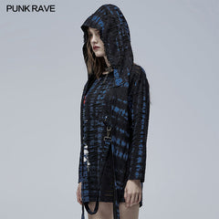 WT-710TCF Gothic loose Print Long Sleeve T-Shirt?-??Punk Rave Clothing