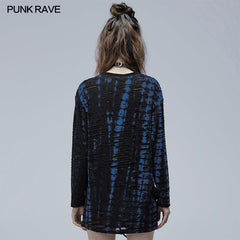 WT-710TCF Gothic loose Print Long Sleeve T-Shirt?-??Punk Rave Clothing