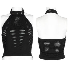 WT-712BXF Daily hollowed out spider print vest?-??Punk Rave Clothing