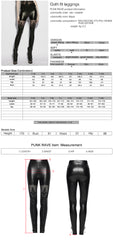 WK-144DDF Gothic Pants Lace Leather Leggings High Waist Sexy Mesh Design
