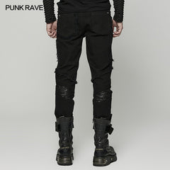 WK-369U Punk Broken Hole Net Trousers?-??Punk Rave Clothing