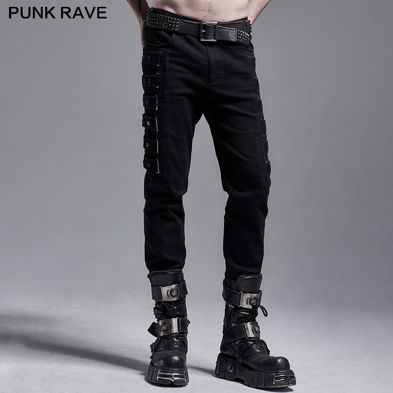 WK-451XCM PUNK woven elastic trousers?-??Punk Rave Clothing