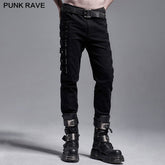 WK-451XCM PUNK woven elastic trousers?-??Punk Rave Clothing
