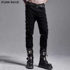 WK-451XCM PUNK woven elastic trousers?-??Punk Rave Clothing