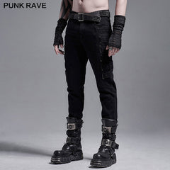 WK-451XCM PUNK woven elastic trousers?-??Punk Rave Clothing