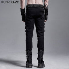 WK-451XCM PUNK woven elastic trousers?-??Punk Rave Clothing
