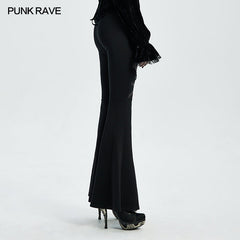 WK-458DDF Gothic flared trousers?-??Punk Rave Clothing