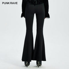 WK-458DDF Gothic flared trousers?-??Punk Rave Clothing