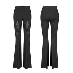 WK-458DDF Gothic flared trousers?-??Punk Rave Clothing