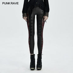 WK-463DDF Gothic burning flower leggings?-??Punk Rave Clothing