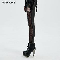 WK-463DDF Gothic burning flower leggings?-??Punk Rave Clothing